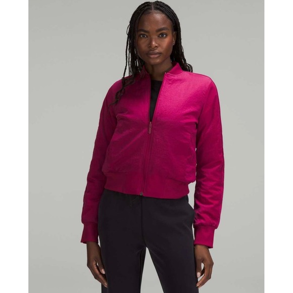 lululemon athletica Jackets & Blazers - Lululemon Non-Stop Reversible Bomber Jacket‎ Pomegranate Pink Size 4 Athleisure